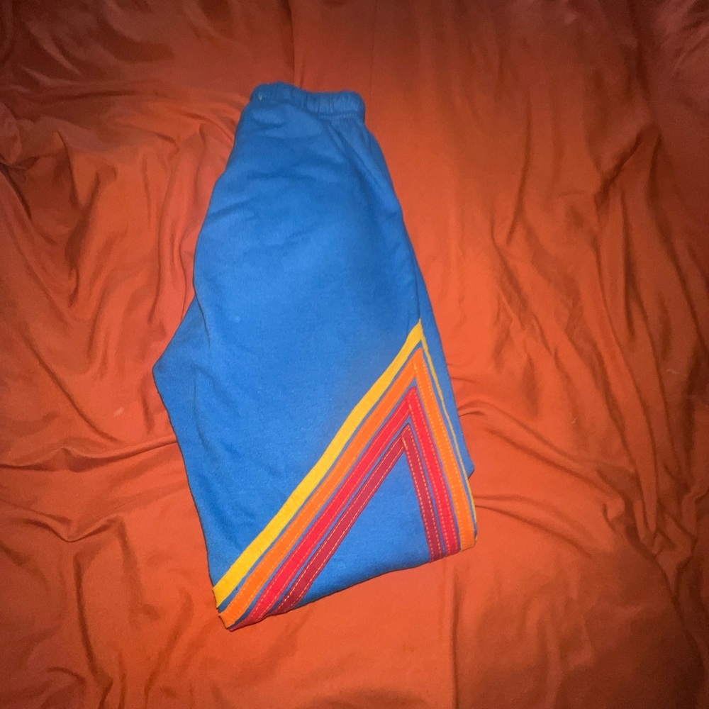 Aviator Nation Joggers with Red and Yellow Stripes. - Picture 5 of 5